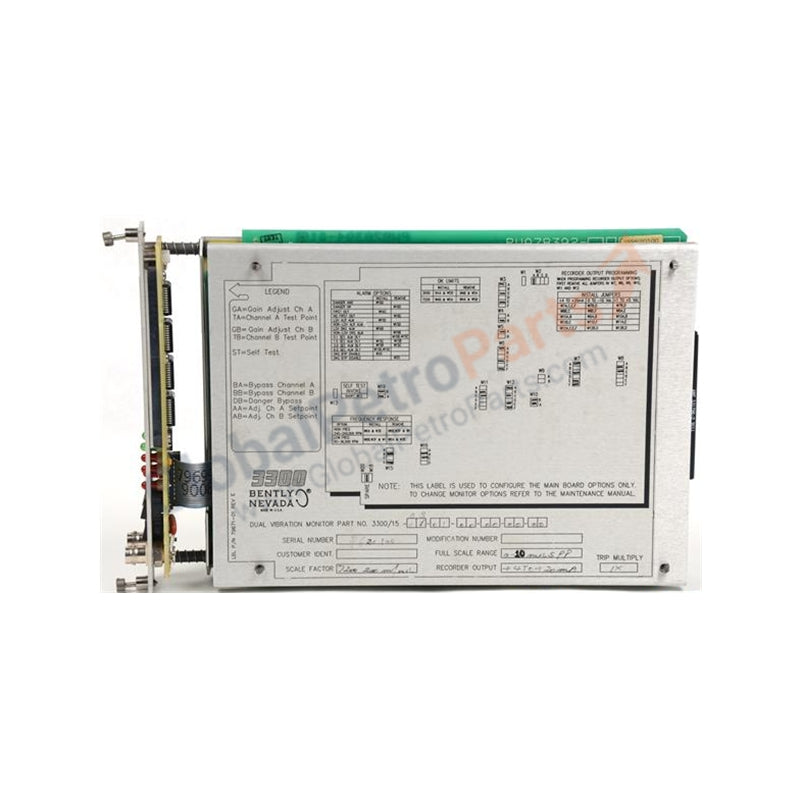 Bently Nevada 3300/15-03-01-01-00-00-00 Dual Channel Vibration Monitor Module